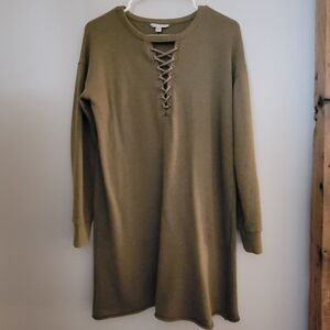American Eagle Outfitters Olive Knit Sweater Dress